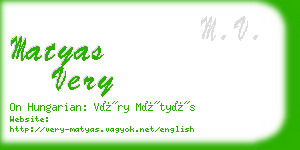 matyas very business card